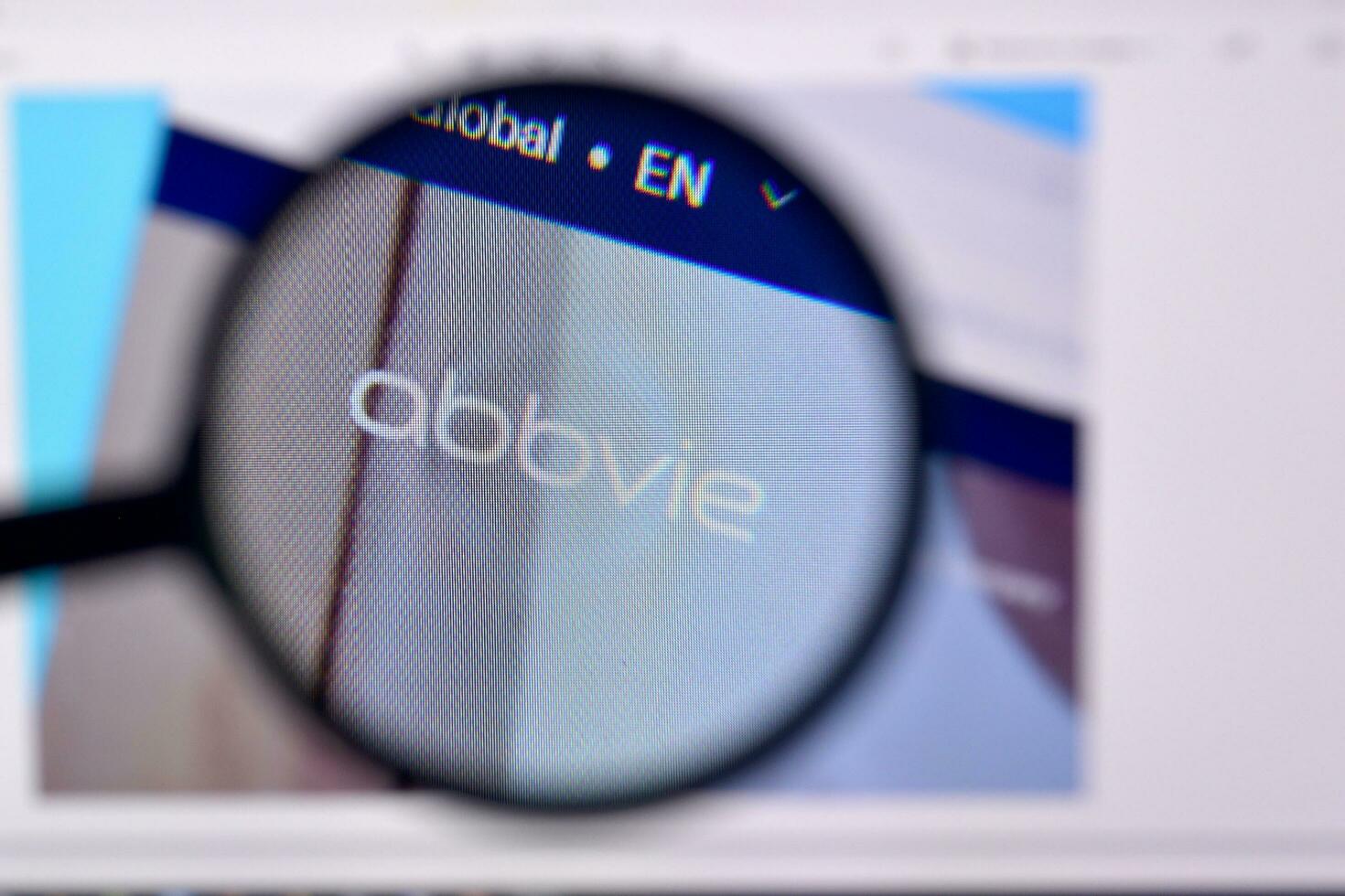 Homepage of abbvie website on the display of PC, url - abbvie.com. photo