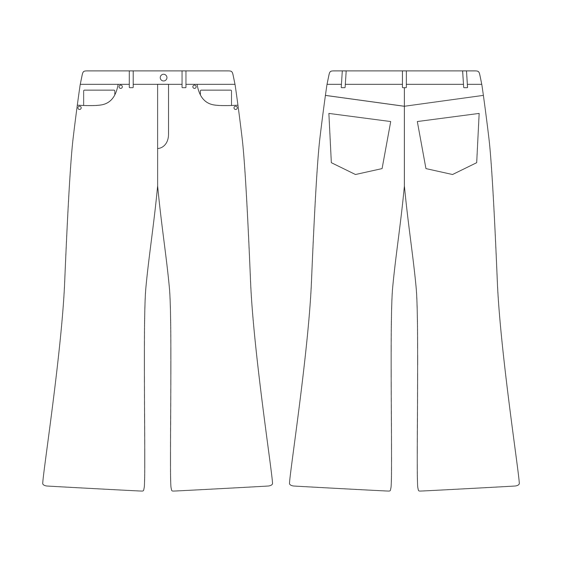 template bootcut pants vector illustration flat design outline clothing collection 29620752