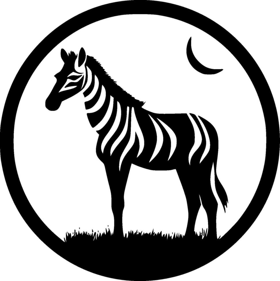 Safari, Black and White Vector illustration