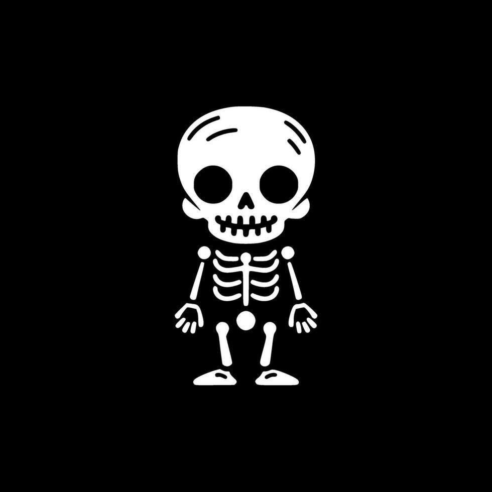 Skeleton - Black and White Isolated Icon - Vector illustration