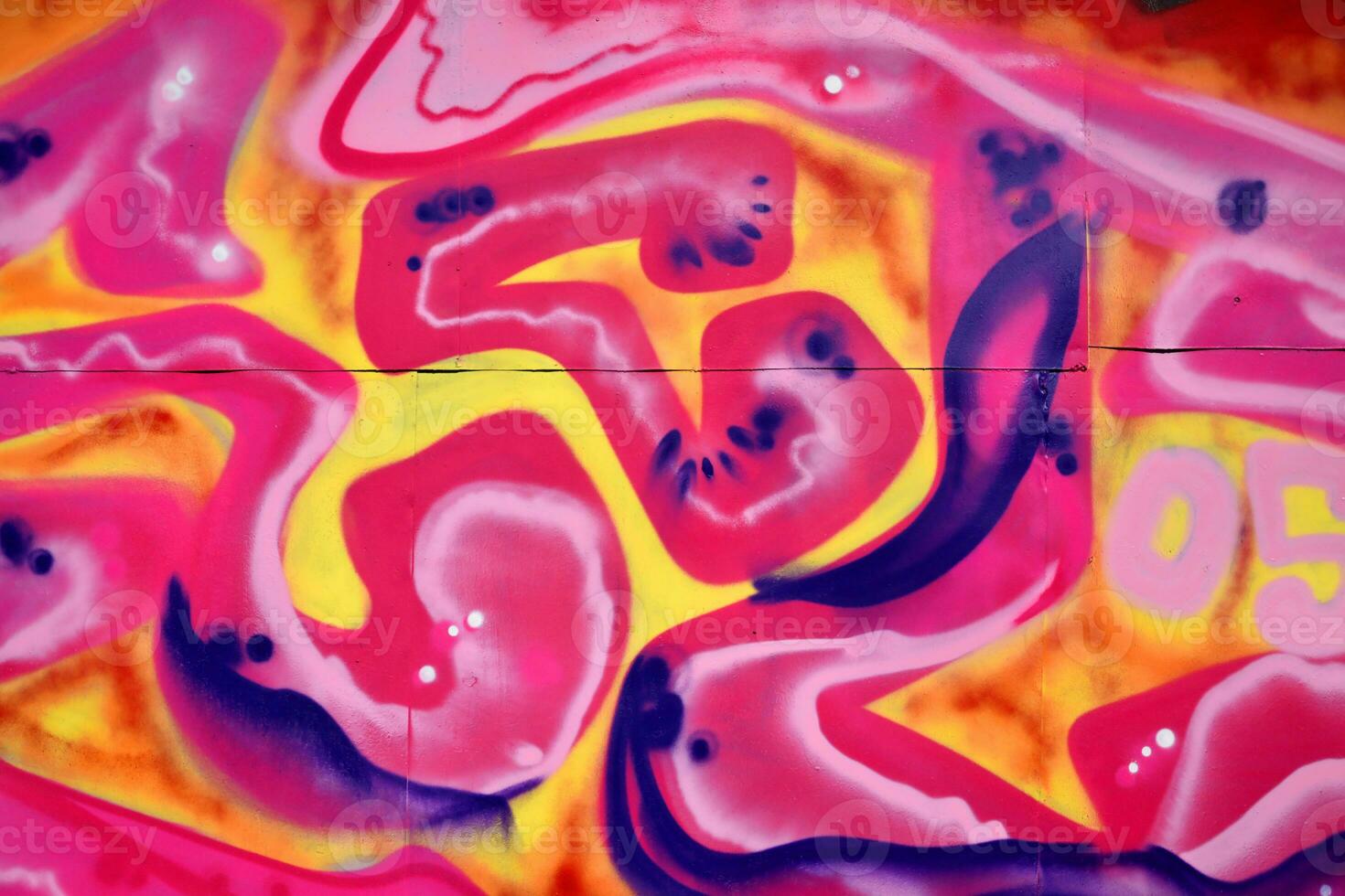 Colorful background of graffiti painting artwork with bright aerosol strips and beautiful colors photo