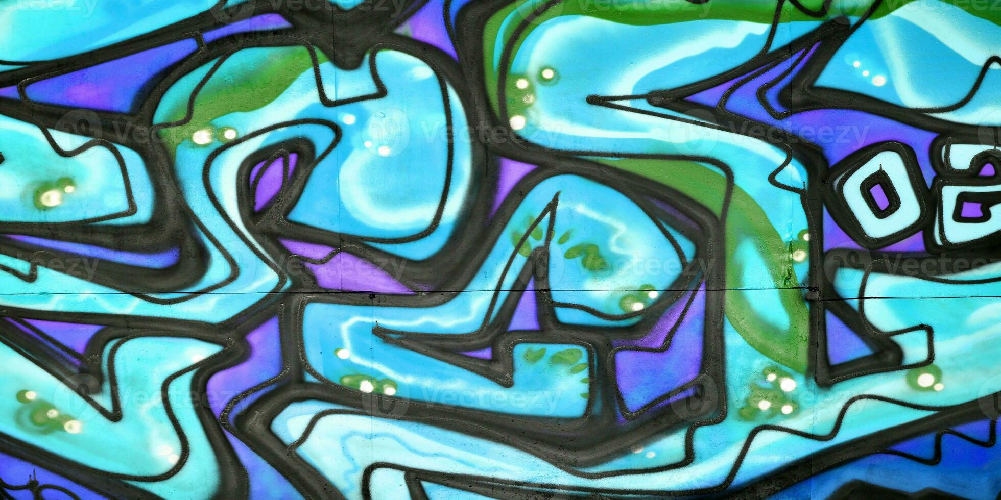Colorful background of graffiti painting artwork with bright aerosol strips and beautiful colors photo