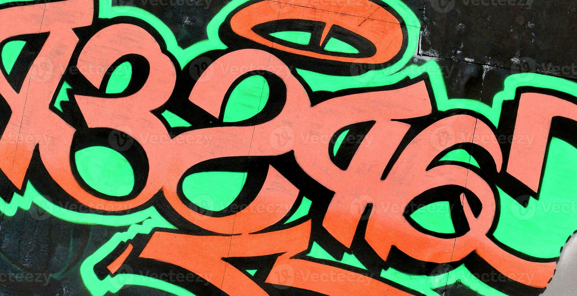 Colorful background of graffiti painting artwork with bright aerosol strips on metal wall photo