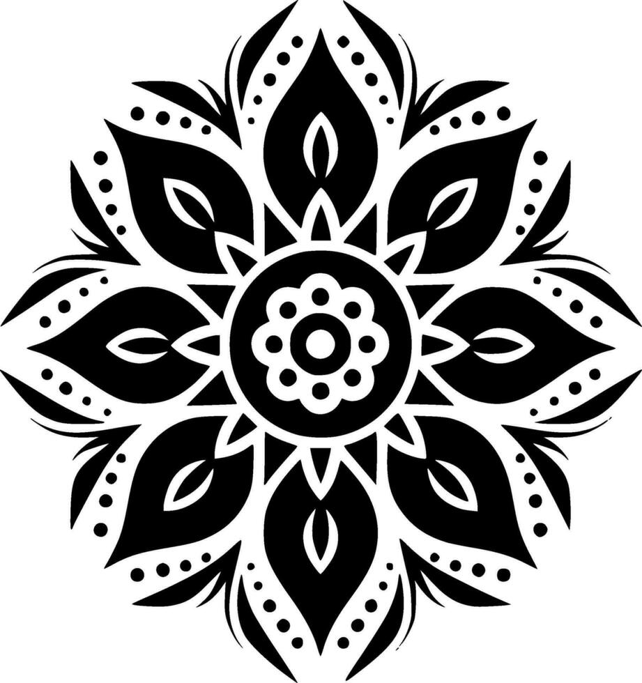 Mandala, Minimalist and Simple Silhouette - Vector illustration