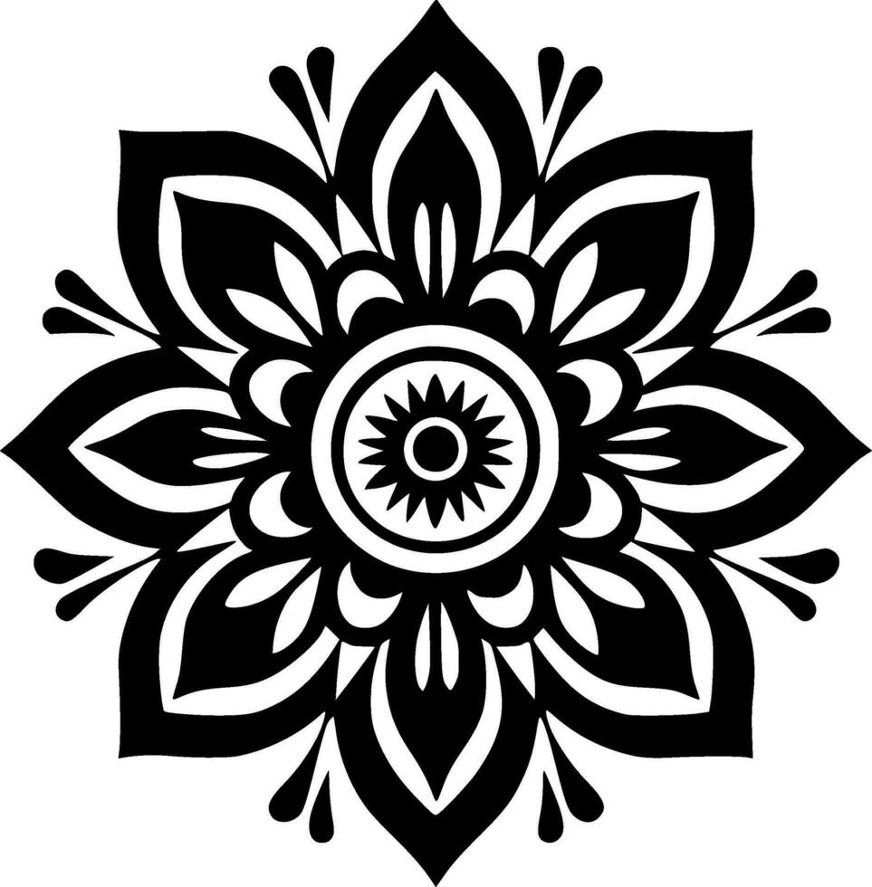 Mandala, Minimalist and Simple Silhouette - Vector illustration