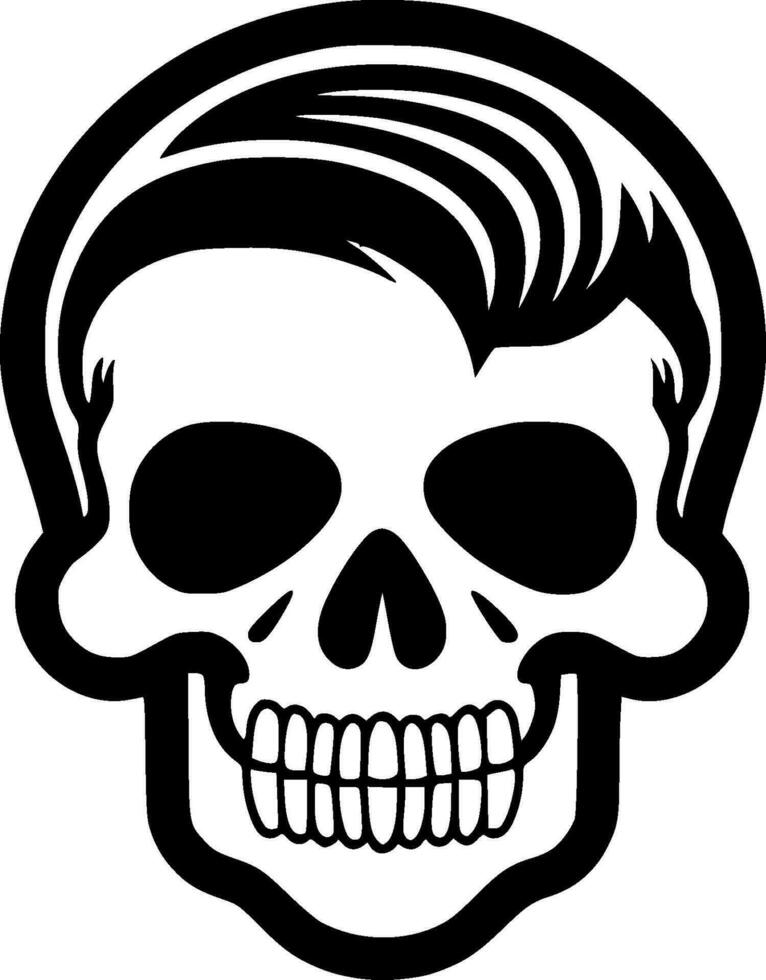 Skull, Black and White Vector illustration
