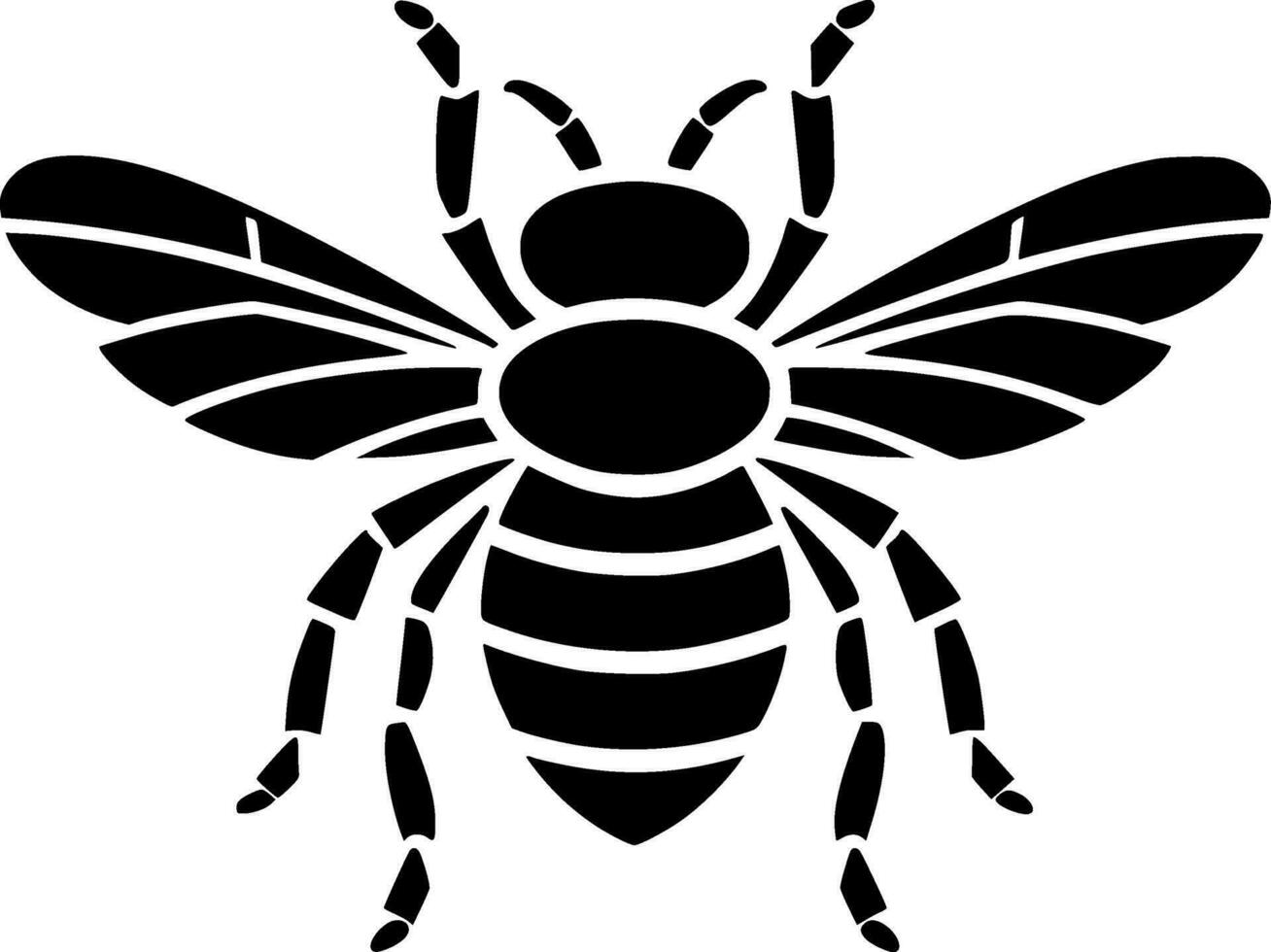 Bee, Minimalist and Simple Silhouette - Vector illustration