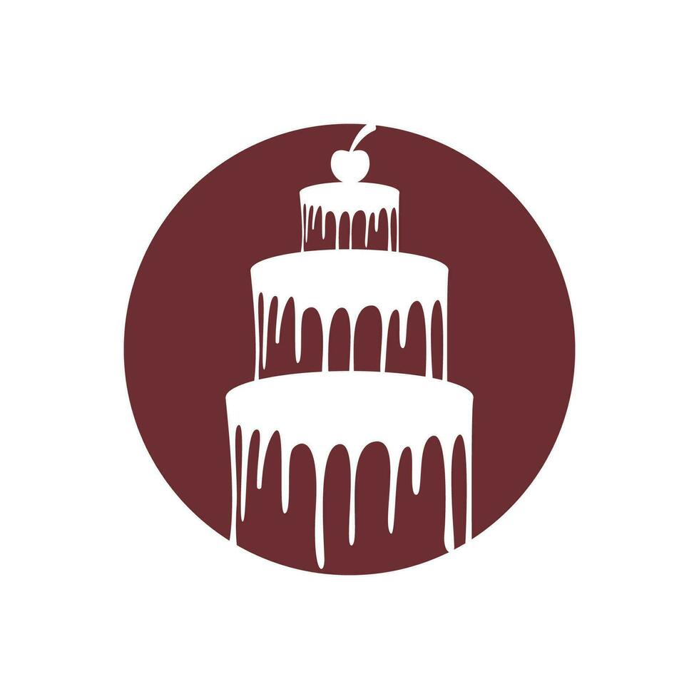 Sweet cake template logo design vector illustration