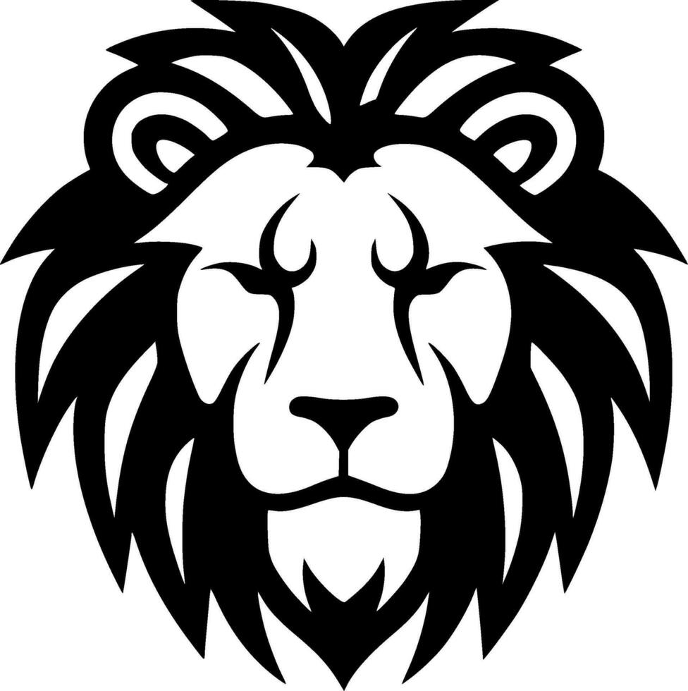 Lion, Black and White Vector illustration