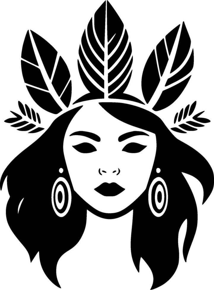 Boho, Black and White Vector illustration