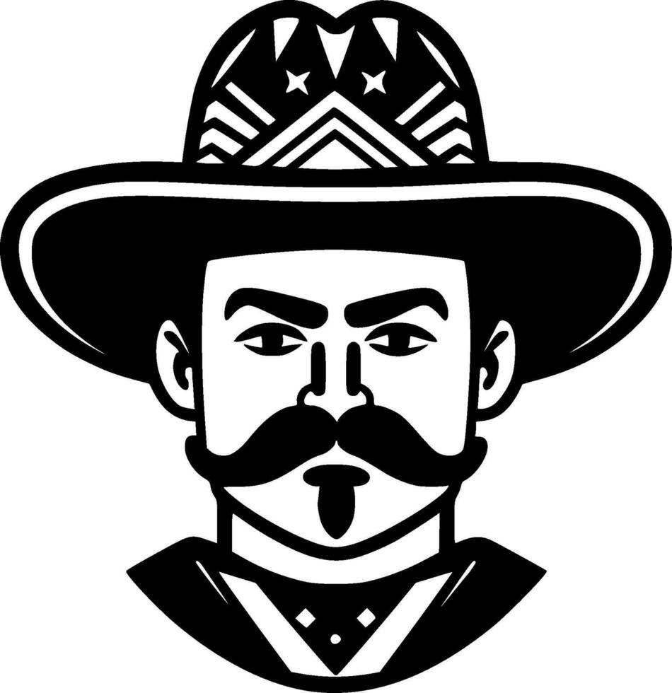 mexicano - negro y blanco aislado icono - vector ilustración