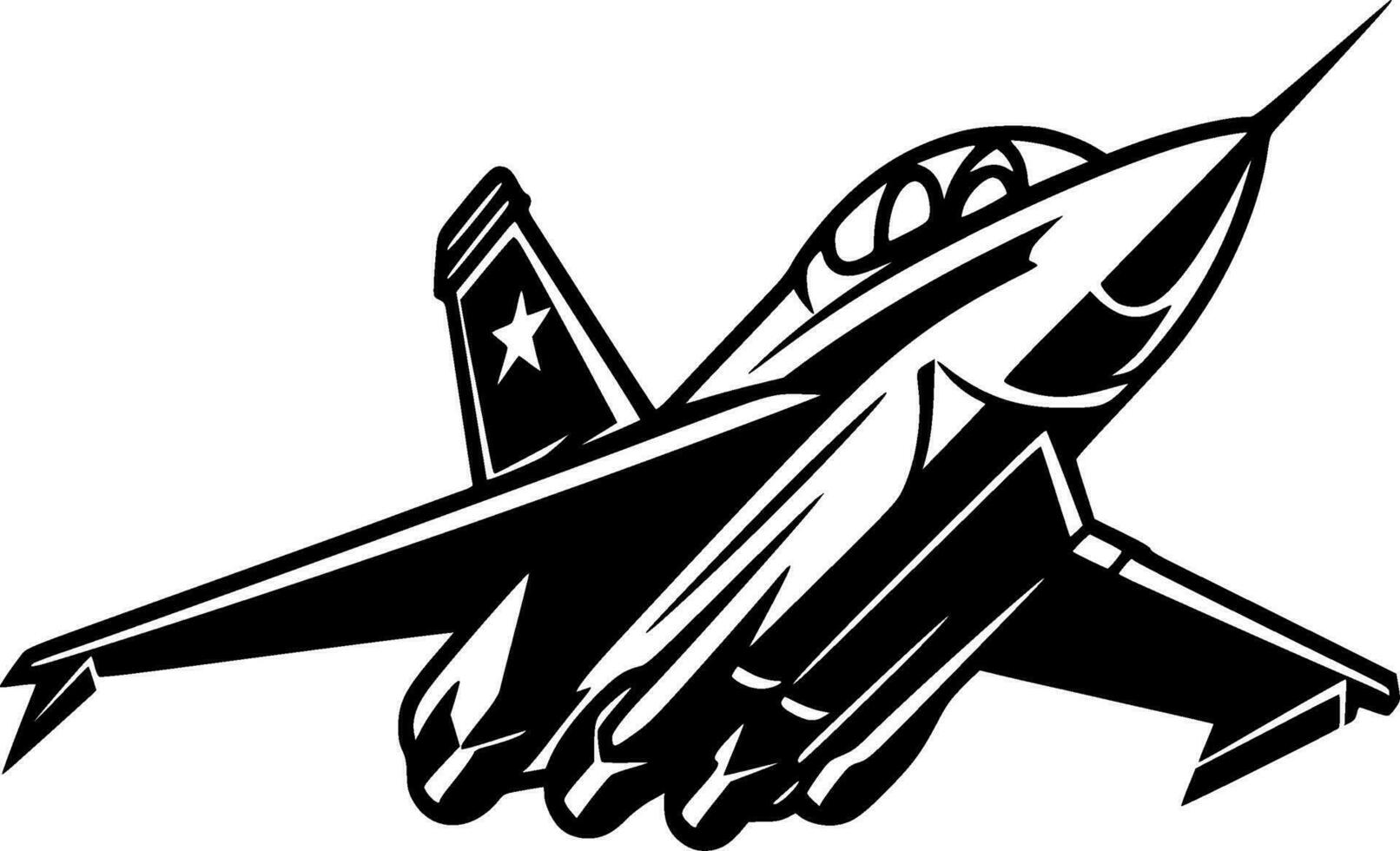 Fighter Jet - High Quality Vector Logo - Vector illustration ideal for T-shirt graphic