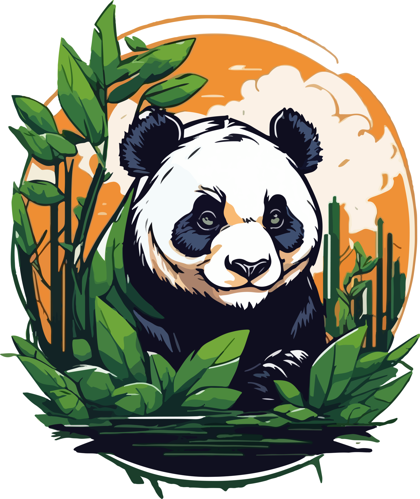 Panda Logo Mascot Illustration with AI Generative 29621989 PNG