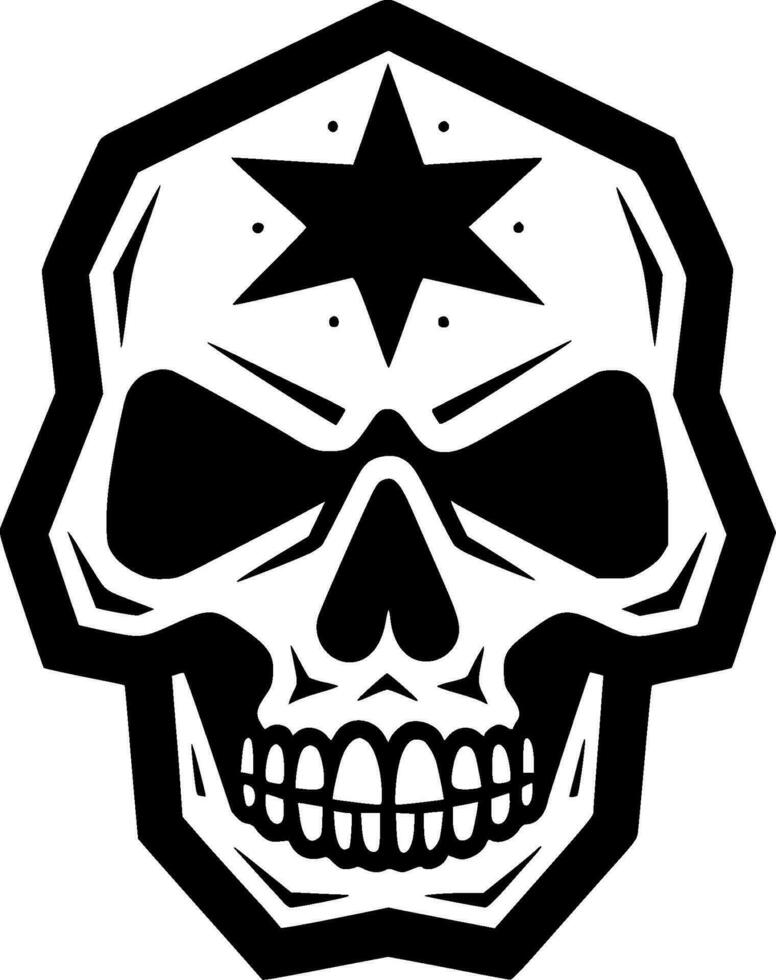 Skull - Black and White Isolated Icon - Vector illustration