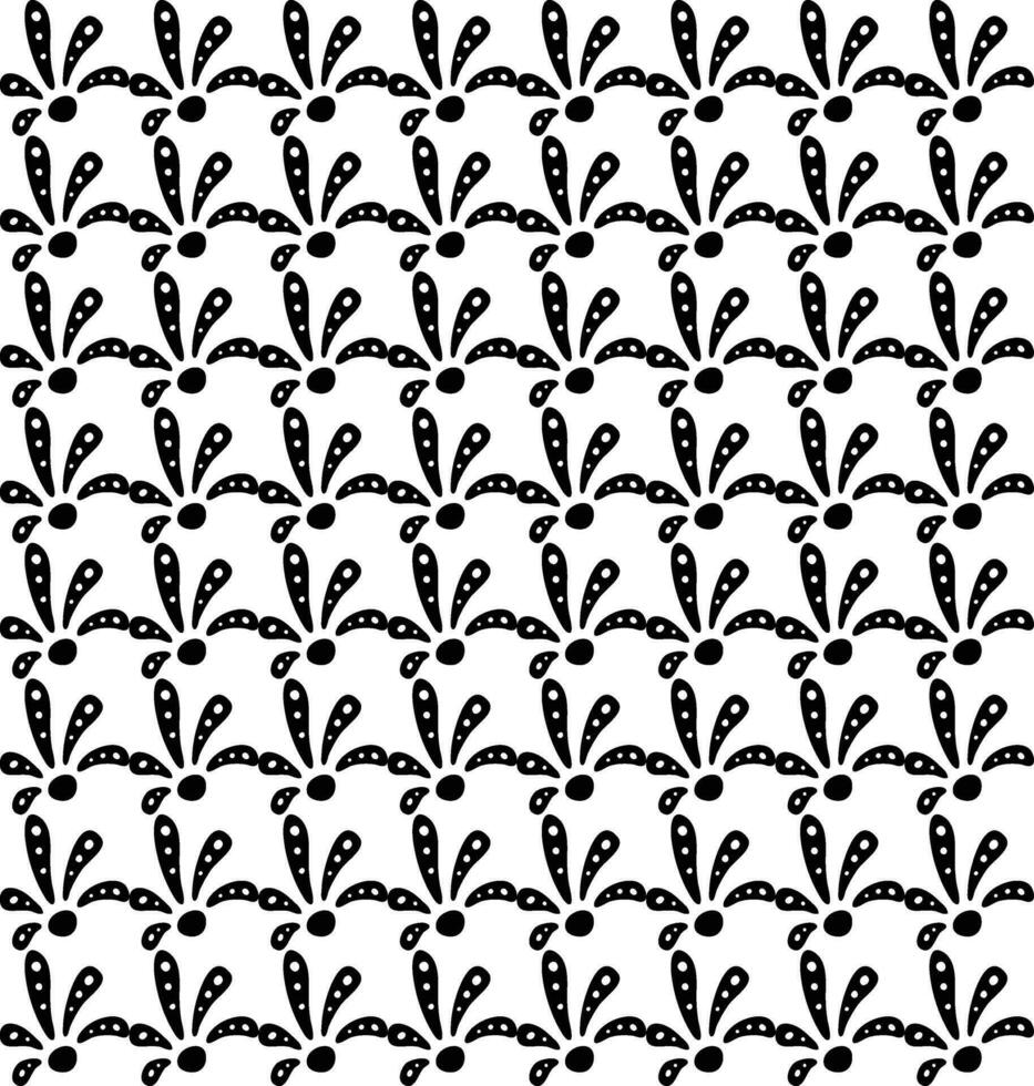 Geometric floral set of seamless patterns. White and black vector backgrounds. Simple illustrations.