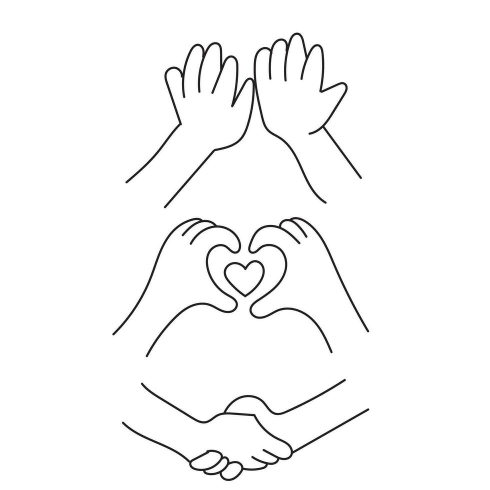 Hands poses. Female hand holding and pointing gestures, fingers crossed, fist, peace and thumb up. Cartoon human palms and wrist vector set. Communication or talking with emoji for messengers