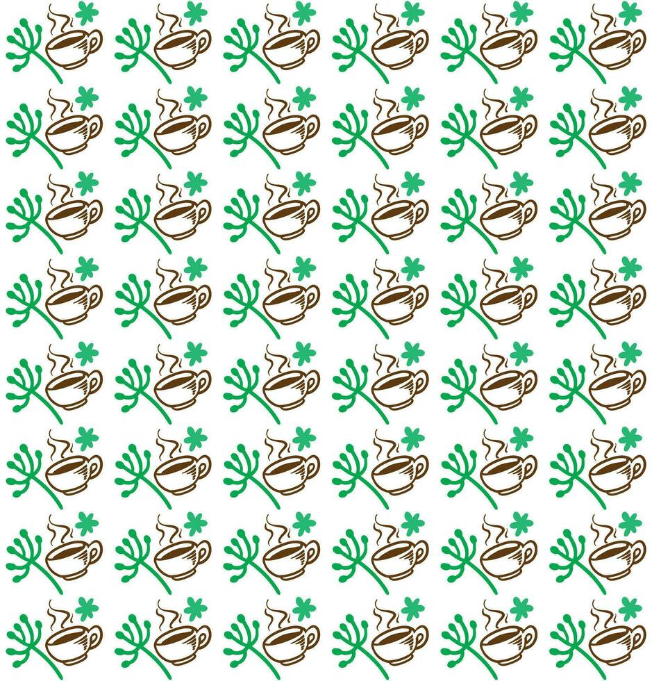 international day of coffee background with hand drawn and realistic llustration vector