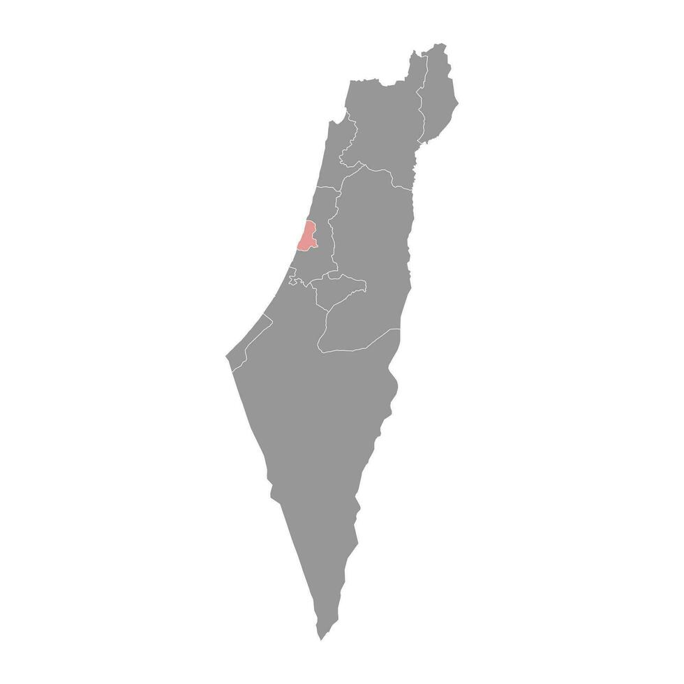 Tel Aviv District map, administrative division of Israel. vector