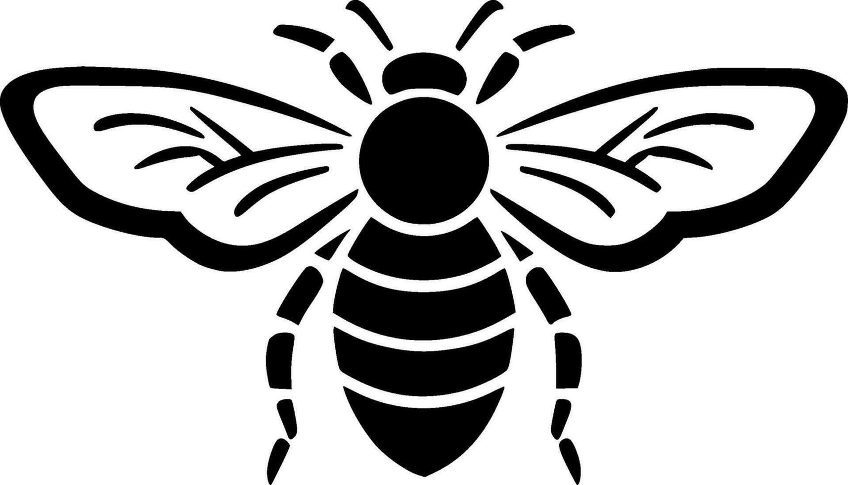 Bee - Black and White Isolated Icon - Vector illustration