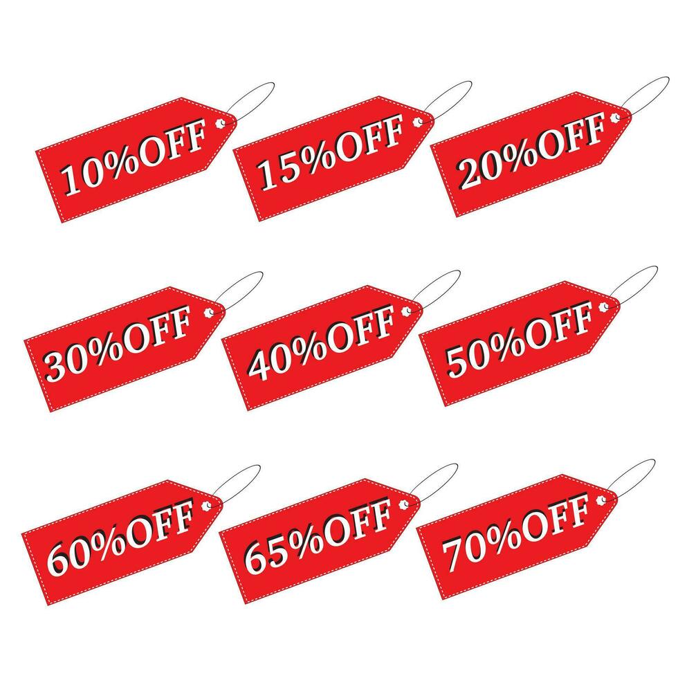 special offer, new and big sale banners. Red ribbons, tags and stickers. Vector illustration.