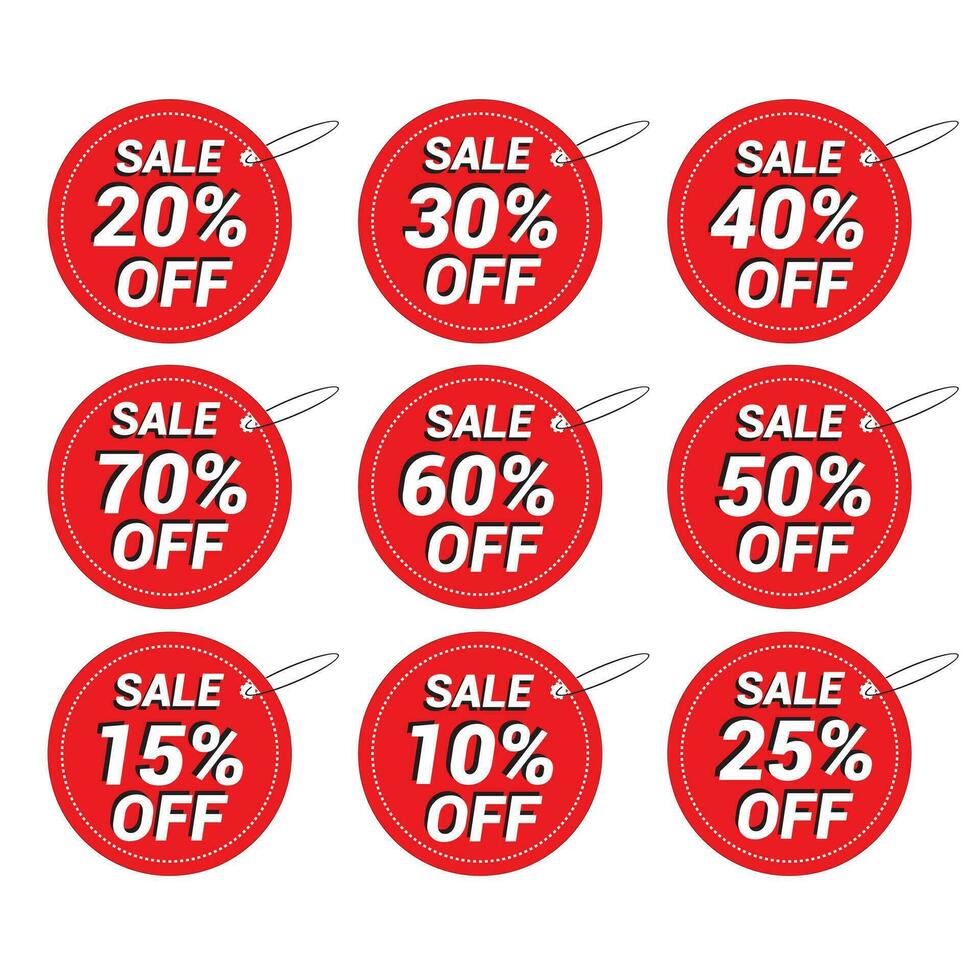 special offer, new and big sale banners. Red ribbons, tags and stickers. Vector illustration.