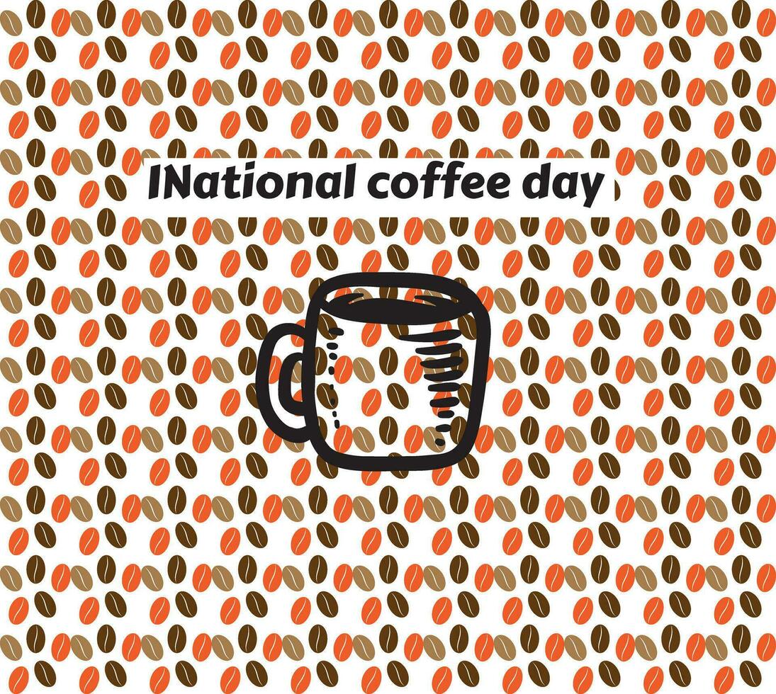 nacional café día vector ilustración. contento nacional café día diseño