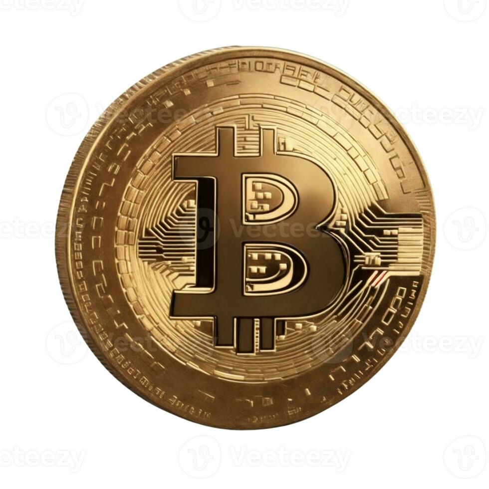 gold bitcoin coin on white isolated background graphic photo