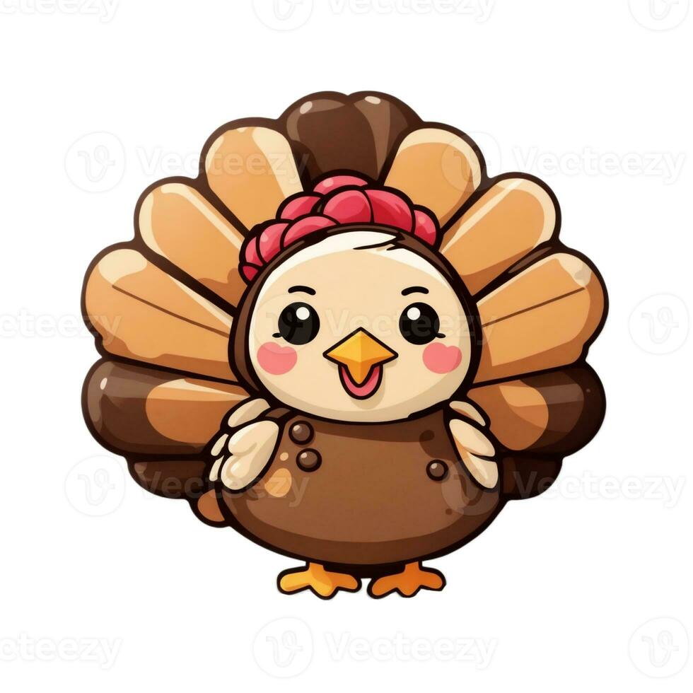 graphics of a  turkey for thanksgiving on a white background photo