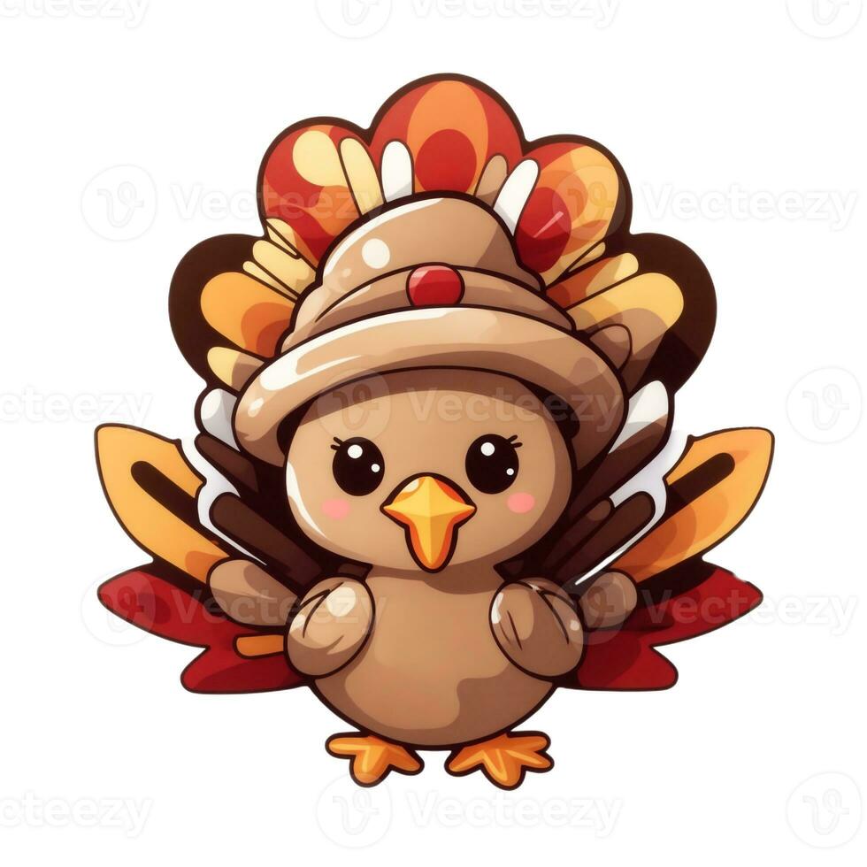 graphics of a  turkey for thanksgiving on a white background photo