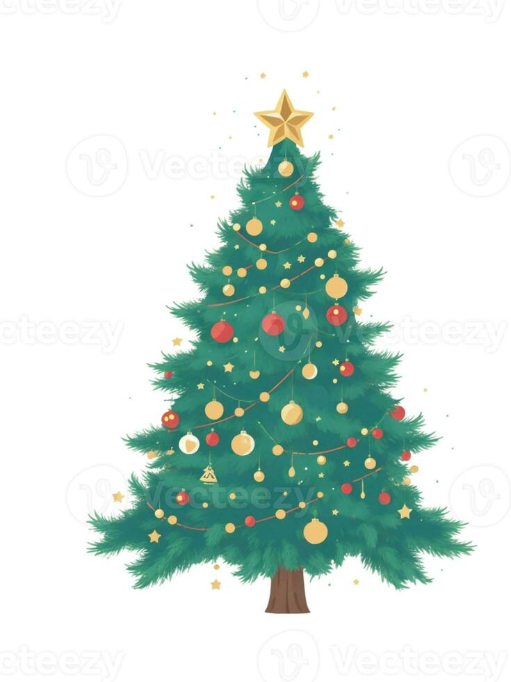 Navidad árbol en blanco aislado antecedentes gráfico foto