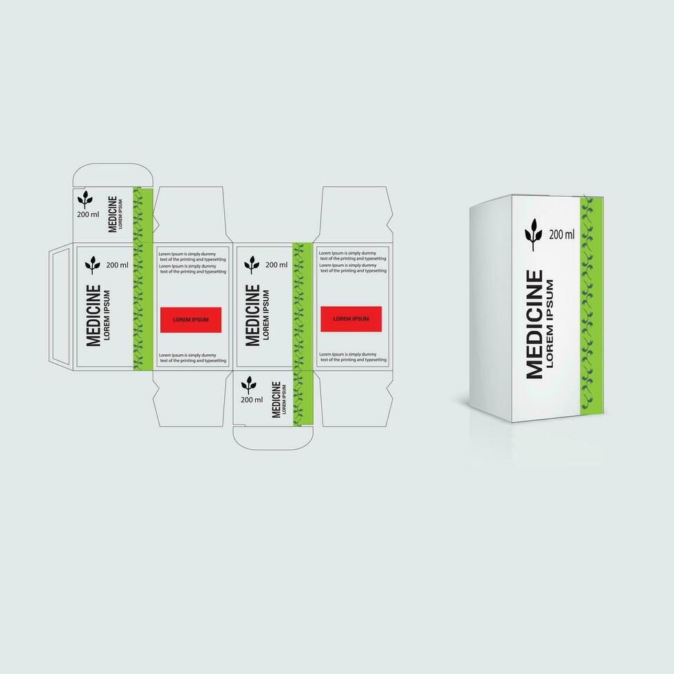 Supplements and Cosmetic box design, Package design template, box outline, Box Packaging design, Label design, healthcare label, packaging creative idea vector, realistic mock-up vector