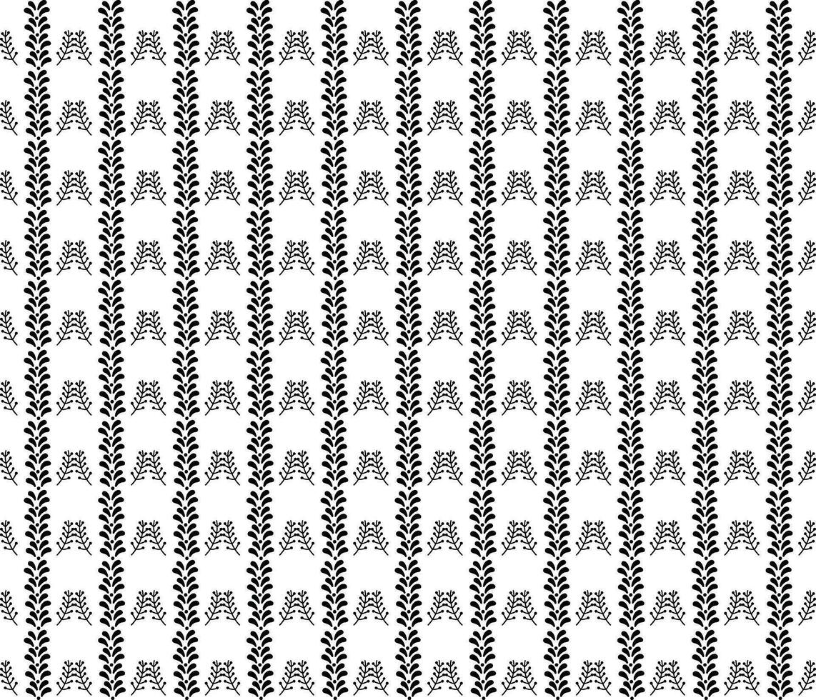 Geometric floral set of seamless patterns. White and black vector backgrounds. Simple illustrations.