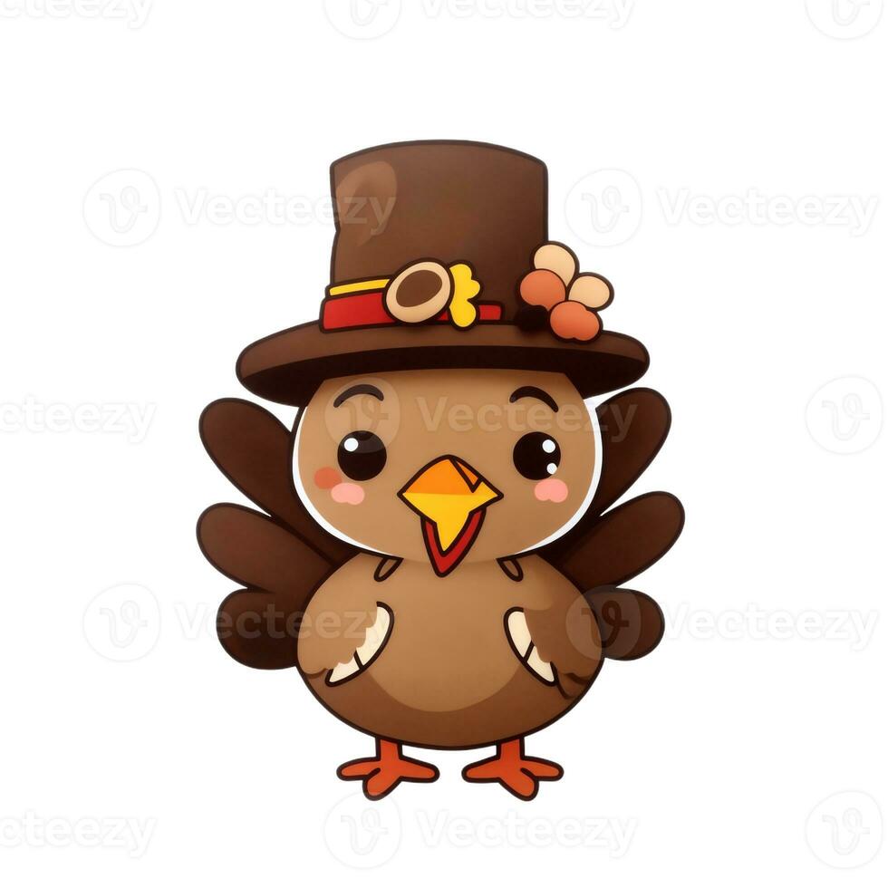 graphics of a  turkey for thanksgiving on a white background photo