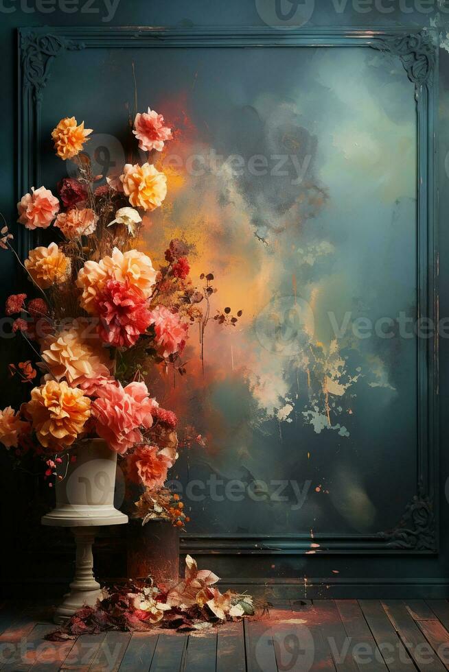 Fantasy colors Studio Backdrop Grunge Background. AI generative photo