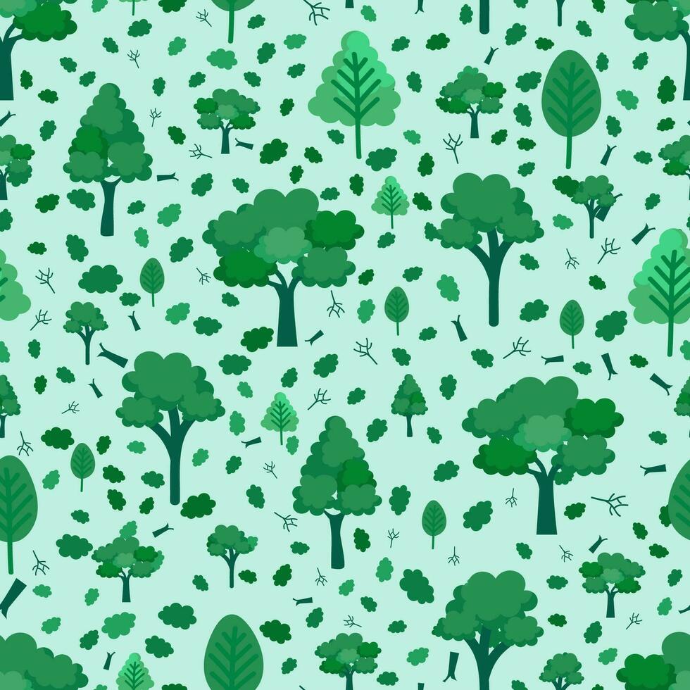 Seamless Pattern Forest Trees Background vector