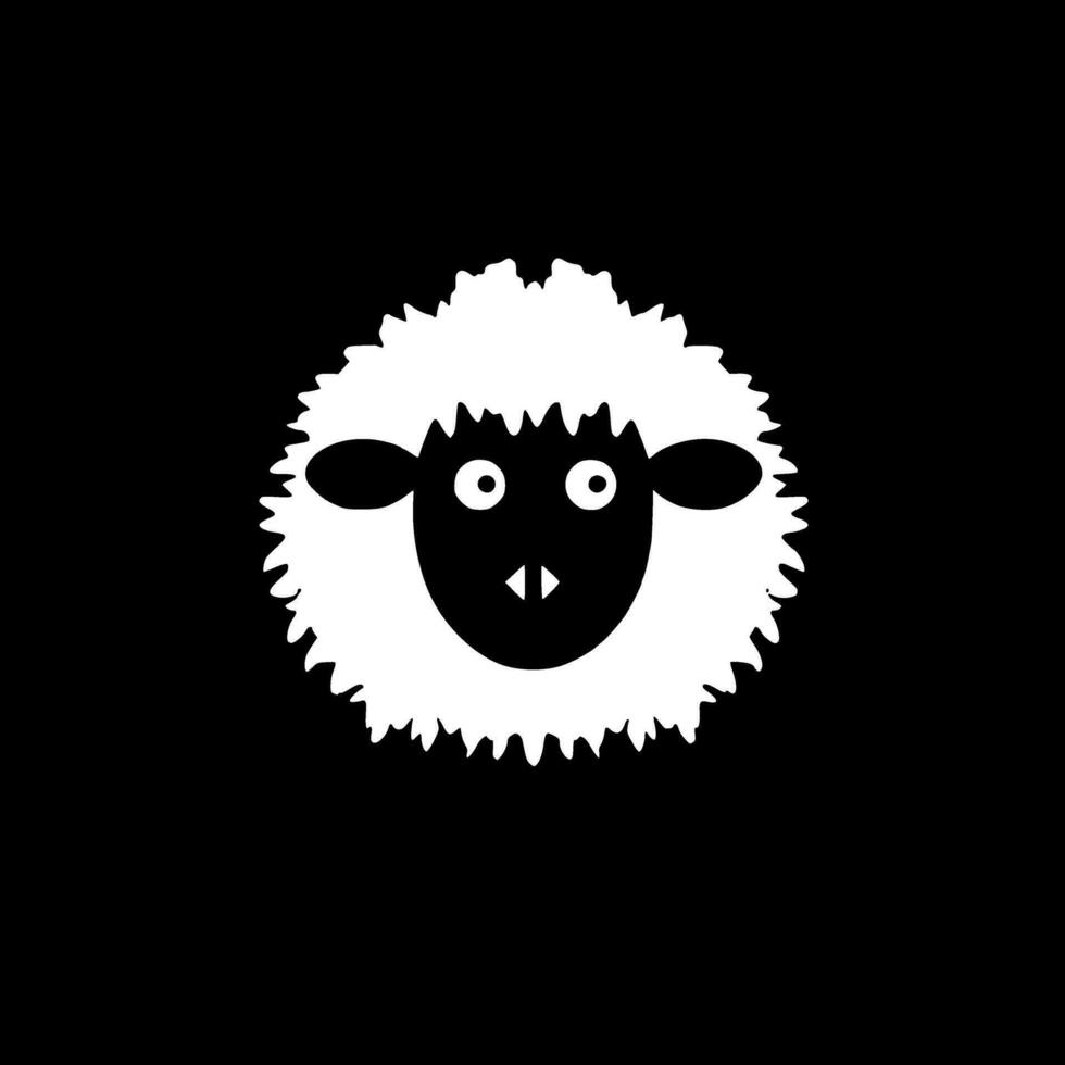 Sheep - Black and White Isolated Icon - Vector illustration