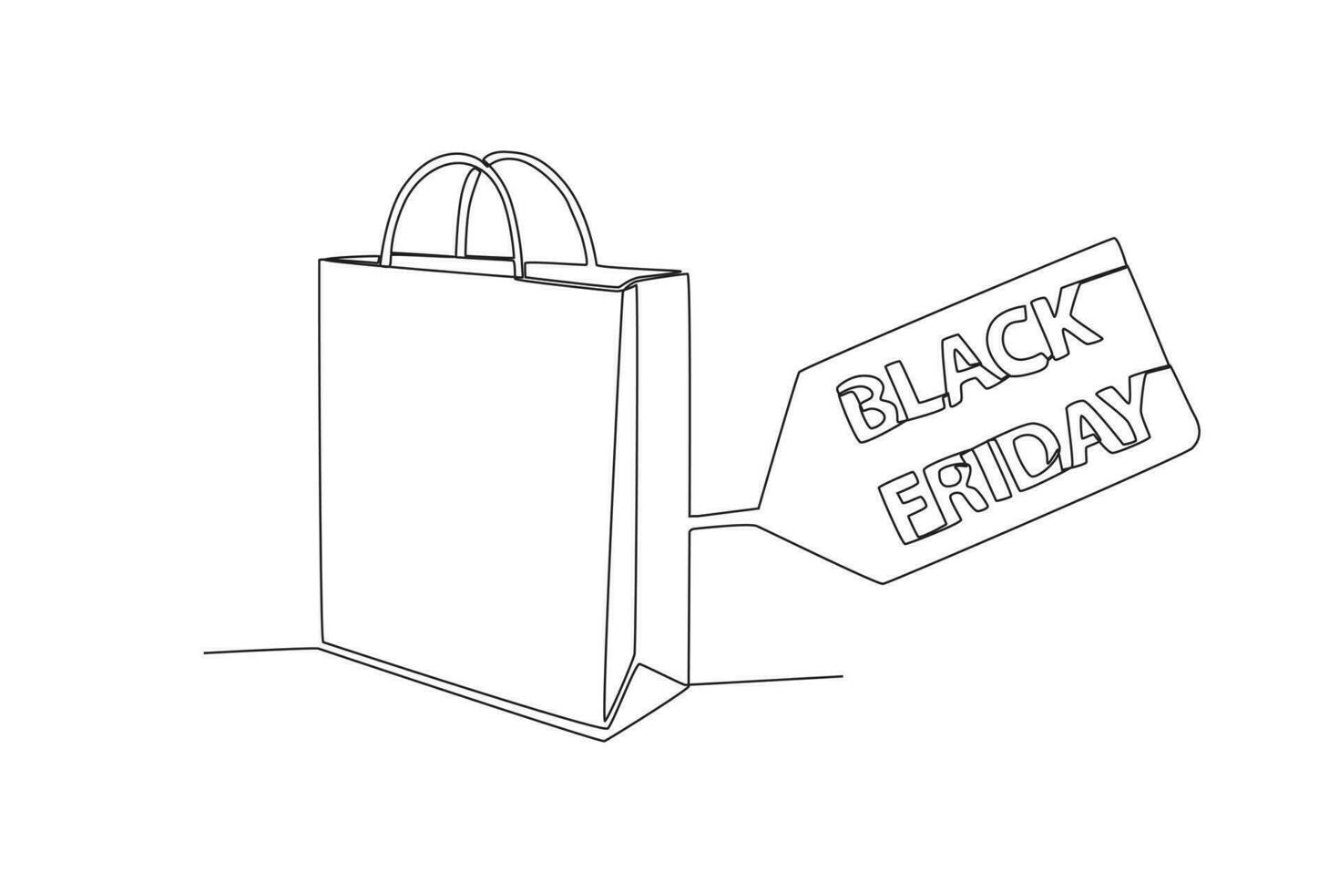 A shopping bag with a Black Friday tag vector