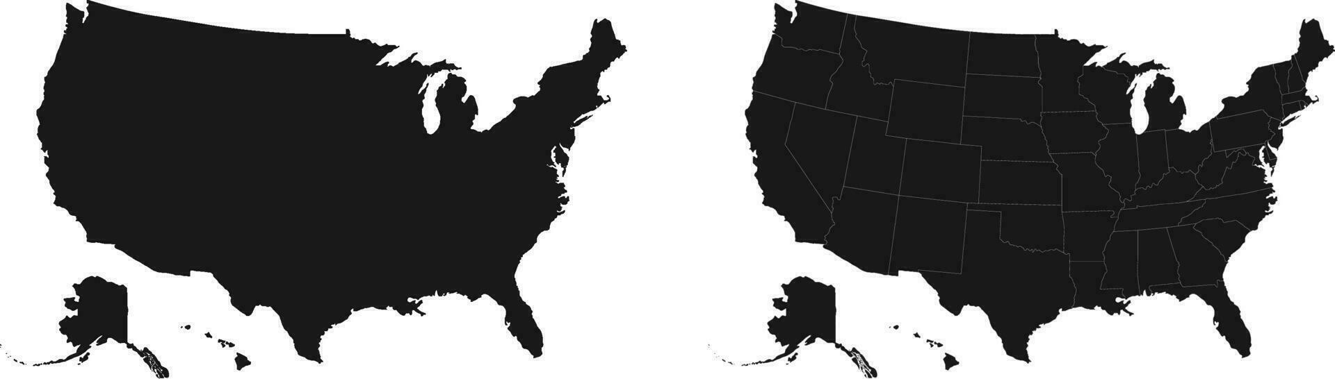 silueta de mapa de estados unidos vector