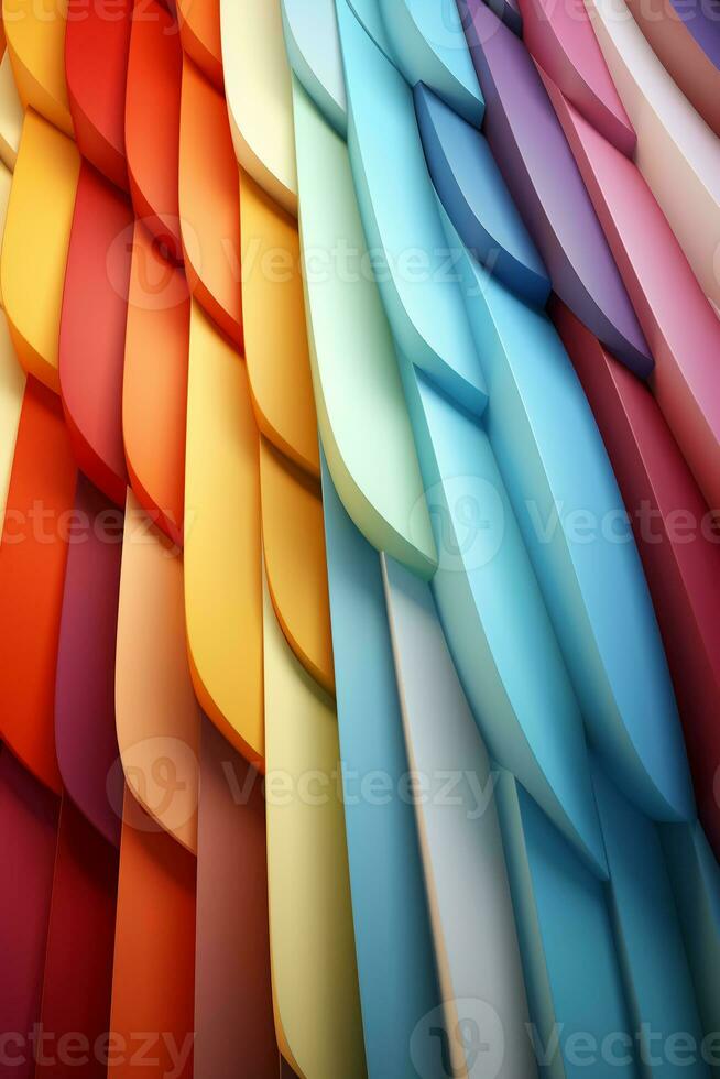 Ios style wallpaper rainbow colors wide lines. AI generative photo