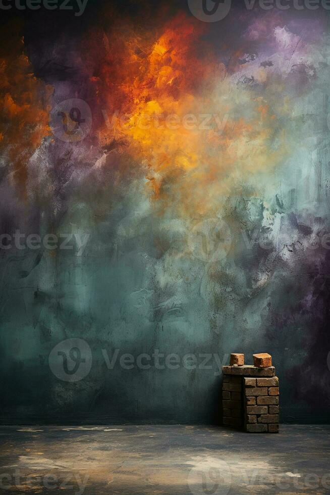 Fantasy colors Studio Backdrop Grunge Background. AI generative photo