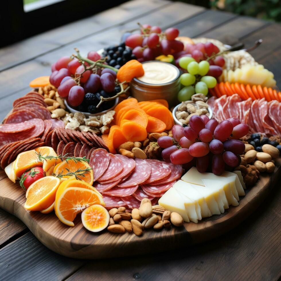 Charcuterie Board - Artistic, Colorful, Gourmet, Perfect for Entertaining photo