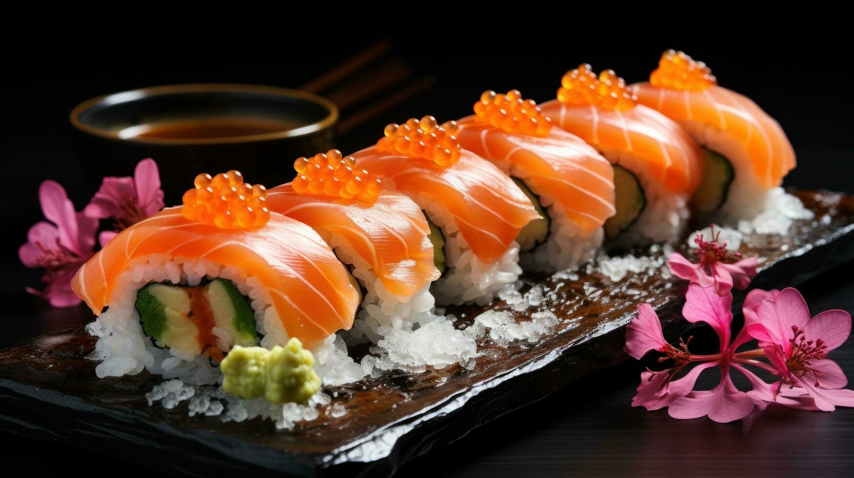 Sushi - elegante, hermoso, fresco, japonés culinario Arte foto