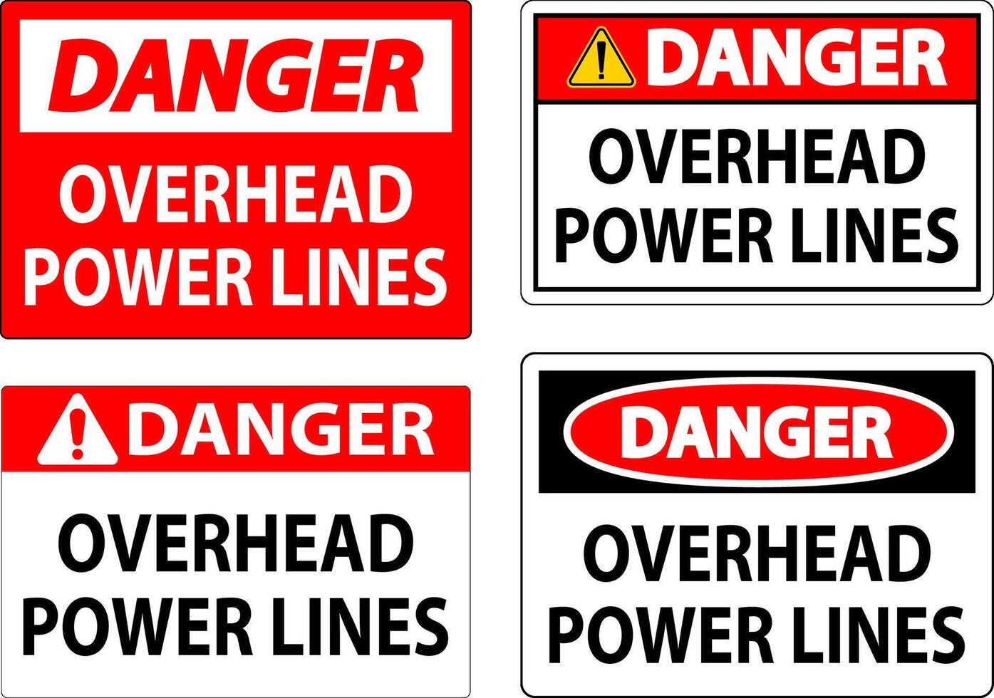 Danger Sign Overhead Power Lines vector