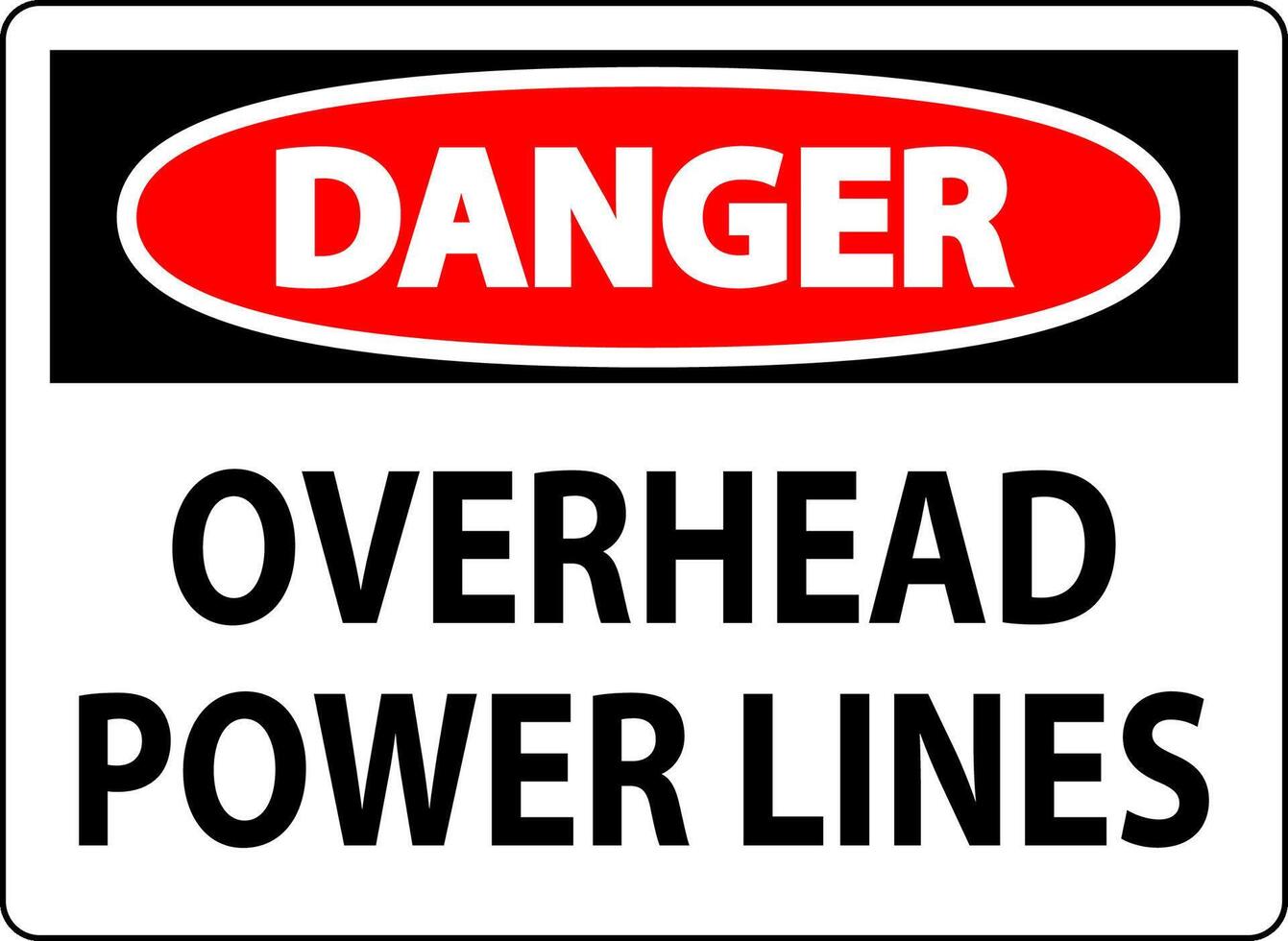 Danger Sign Overhead Power Lines vector