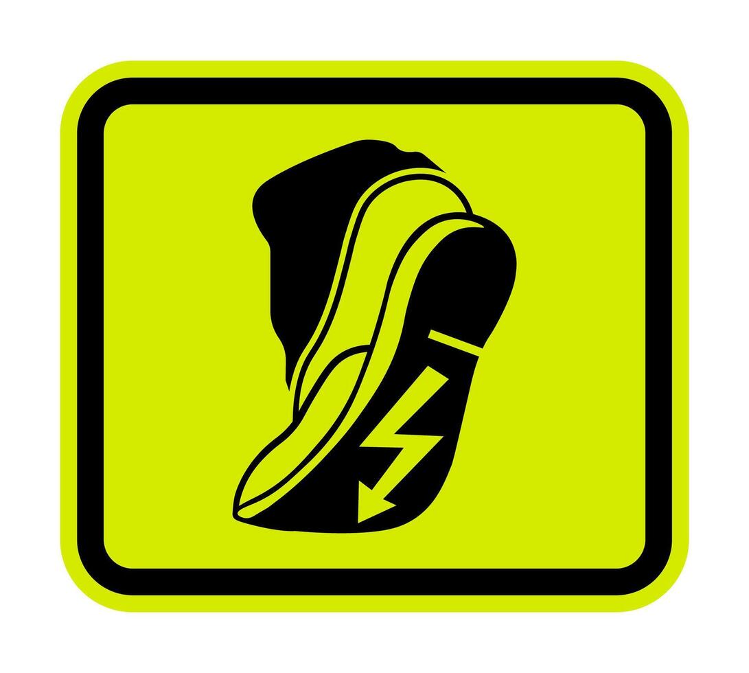 Caution Sign Use Anti-Static Footwear Symbol vector