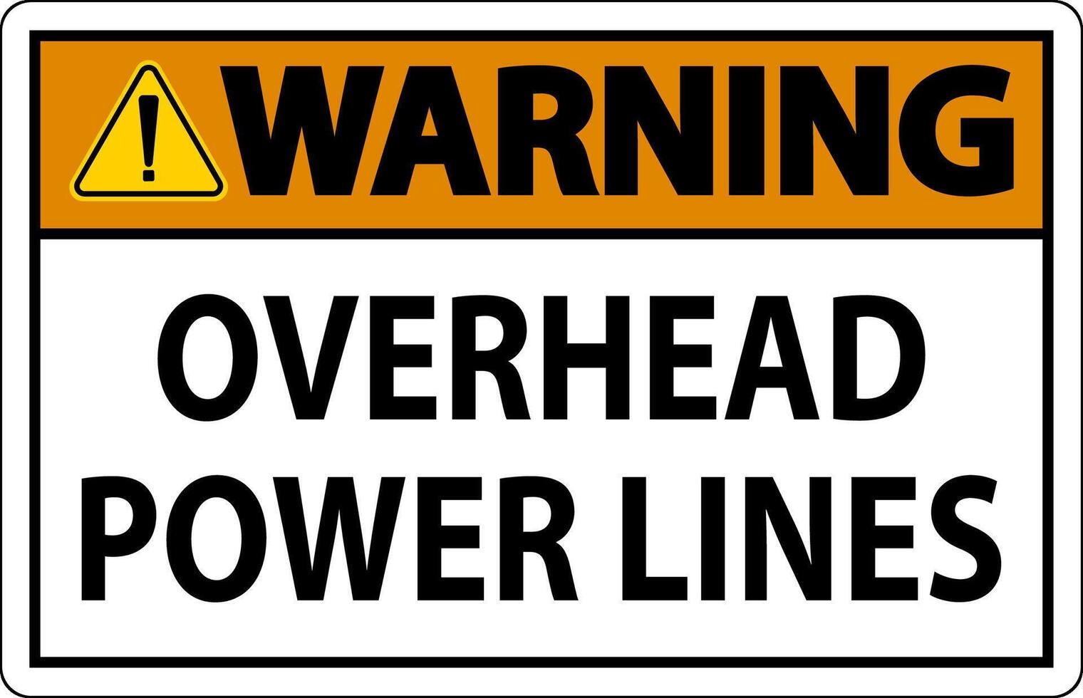 Warning Sign Overhead Power Lines vector