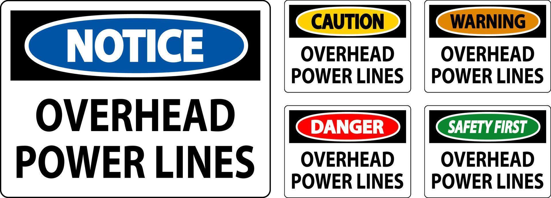 Danger Sign Overhead Power Lines vector