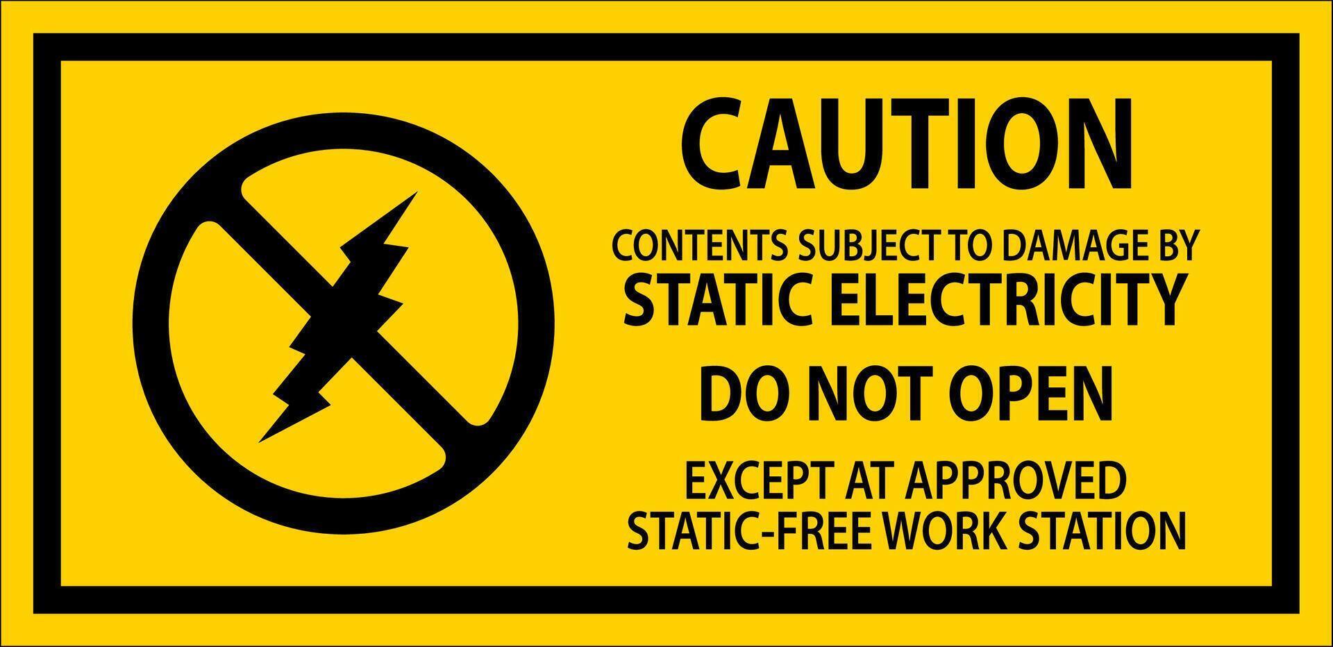 Fluorescent Red Anti-Static Labels Caution Do Not Open vector