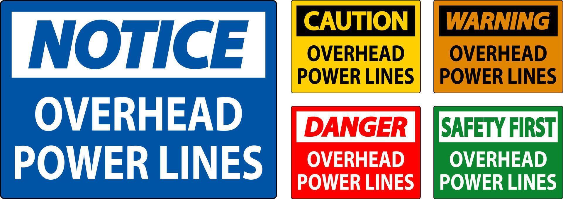 Danger Sign Overhead Power Lines vector