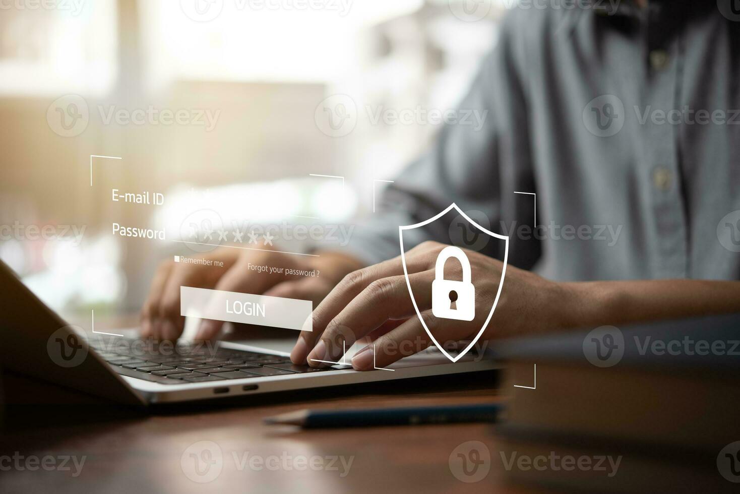Cybersecurity technology on website for data protection. username and password Concept for Online Privacy and Information Security photo
